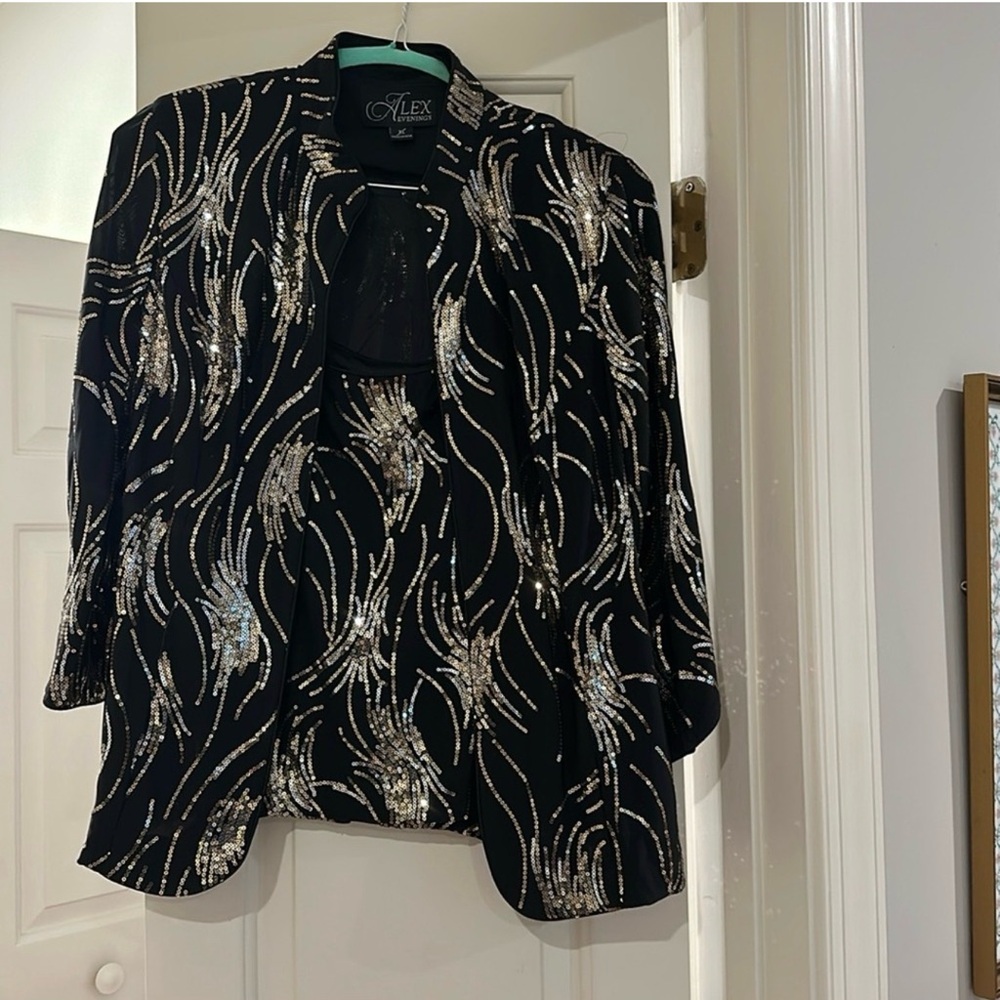 Alex Evenings Beaded Jacket & Shell